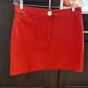 Urban Outfitters BDG Red Mini Skirt with Button Detail